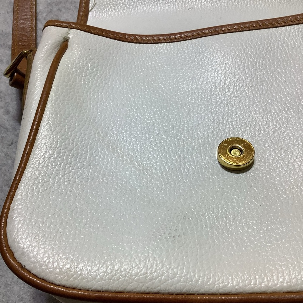 Vintage Pierre Balmain Purse White and Brown Leather Crossbody Bag - Picture 9 of 11